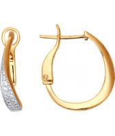 Золотые серьги кольца конго SOKOLOV 1020785_s с бриллиантами