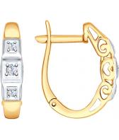 Золотые серьги SOKOLOV 1021068_s с бриллиантами