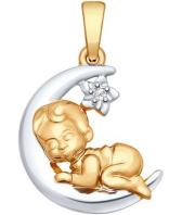 Золотой кулон SOKOLOV 1030593_s c бриллиантом