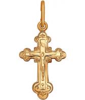 Золотой православный крестик с распятием SOKOLOV 120088_s