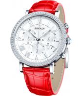 Женские российские серебряные наручные часы SOKOLOV 127.30.00.001.01.03.2 с хронографом