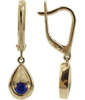 Золотые сережки с сапфиром SOKOLOV 2020358_s