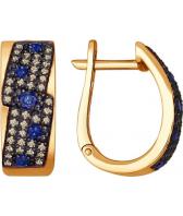 Золотые серьги SOKOLOV 2020769_s с сапфирами, бриллиантами