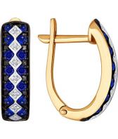 Золотые серьги SOKOLOV 2020770_s с сапфирами, бриллиантами