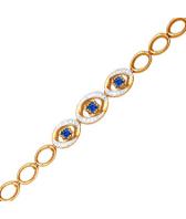 Женский золотой браслет цепь SOKOLOV 2050012_s с сапфирами, бриллиантами