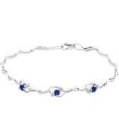 Женский браслет цепь на руку из белого золота SOKOLOV 2050022_s с бриллиантами, сапфирами