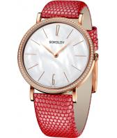 Женские российские золотые наручные часы SOKOLOV 210.01.00.100.06.04.2