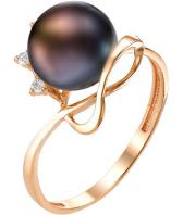 Золотое кольцо De Fleur 21407A2 с жемчугом, фианитами