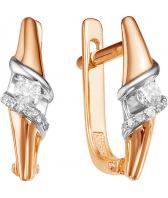 Золотые серьги Vesna 2160-151-00-00 с бриллиантами