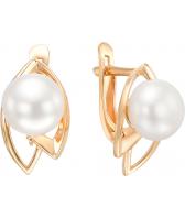 Золотые серьги De Fleur 22004A1 с жемчугом