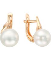 Золотые серьги De Fleur 22009A1 с жемчугом