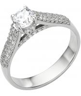 Серебряное кольцо Русское Золото 23012258-6 с кристаллом Swarovski, фианитами