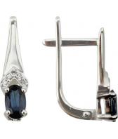 Серьги из белого золота Vesna 2556-251-03-00 с сапфирами, бриллиантами