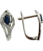Серьги из белого золота Vesna 2557-251-03-00 с сапфирами, бриллиантами