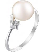 Серебряное кольцо De Fleur 27006S1 с жемчугом, фианитом
