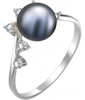 Серебряное кольцо De Fleur 27040S2 с жемчугом, фианитами