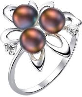 Серебряное кольцо De Fleur 27524S2 с жемчугом, фианитами