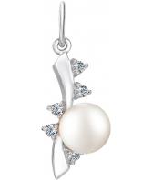 Серебряный кулон De Fleur 29040S1 c жемчугом, фианитом