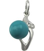 Серебряный кулон De Fleur 29042S5 c бирюзой, фианитом