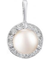 Серебряный кулон De Fleur 29643S1 c жемчугом, фианитом