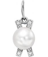 Серебряный кулон De Fleur 29646S1 c жемчугом, фианитом
