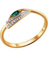Золотое кольцо SOKOLOV 3010518_s с изумрудом, бриллиантами