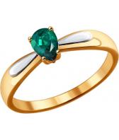 Золотое кольцо SOKOLOV 3010535_s с гидротермальным изумрудом