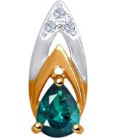 Золотой кулон SOKOLOV 3030122_s c бриллиантом, изумрудом