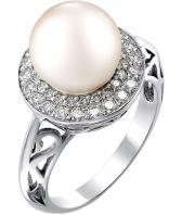 Серебряный перстень De Fleur 31065A1 с жемчугом, фианитами