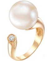 Золотое кольцо De Fleur 31066A1 с жемчугом, фианитом