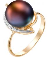 Золотое кольцо De Fleur 31223A2 с жемчугом, фианитами