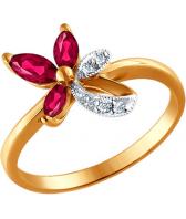 Золотое кольцо SOKOLOV 4010480_s с рубинами, рубином, бриллиантами