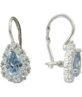 Серебряные серьги Национальное Достояние 40968B-nd с ювелирным стеклом, фианитами