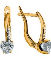 Серебряные серьги Национальное Достояние 4400802A-P-nd с топазами, фианитами