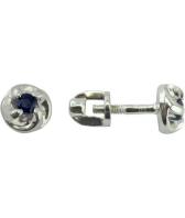 Серьги-пусеты (гвоздики) из белого золота Vesna 4417-251-10-00 с сапфирами