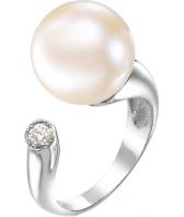 Серебряное кольцо De Fleur 51066S1 с жемчугом, фианитами