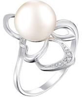 Серебряное кольцо De Fleur 51403S1 с жемчугом, фианитами
