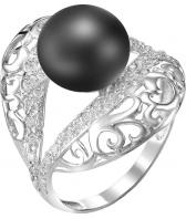 Серебряное кольцо De Fleur 51511S2 с жемчугом, фианитами