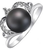 Серебряное кольцо De Fleur 51532S2 с жемчугом, фианитами