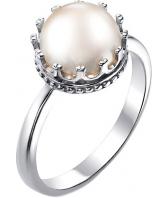 Серебряное кольцо корона De Fleur 51534S1 с жемчугом