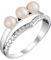 Серебряное кольцо De Fleur 51545S3 c жемчугом, фианитом
