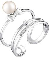 Серебряное кольцо De Fleur 51546S1 c жемчугом, фианитом