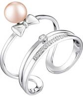 Серебряное кольцо De Fleur 51546S3 c жемчугом, фианитом
