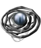 Серебряное кольцо De Fleur 51812S2B с эмалью с жемчугом