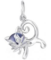 Серебряный кулон De Fleur 53123S2 c жемчугом, фианитом