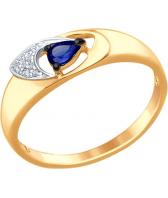 Золотое кольцо SOKOLOV 6012086_s с корундом, бриллиантами