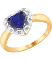 Золотое кольцо SOKOLOV 6012106_s с корундом, бриллиантами