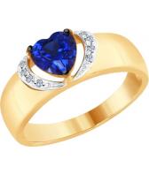 Золотое кольцо SOKOLOV 6012108_s с корундом, бриллиантами