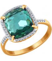 Золотое кольцо SOKOLOV 6014021_s с кварцем, бриллиантами