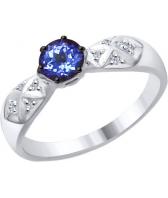 Кольцо из белого золота SOKOLOV 6014056_s с танзанитом, бриллиантами